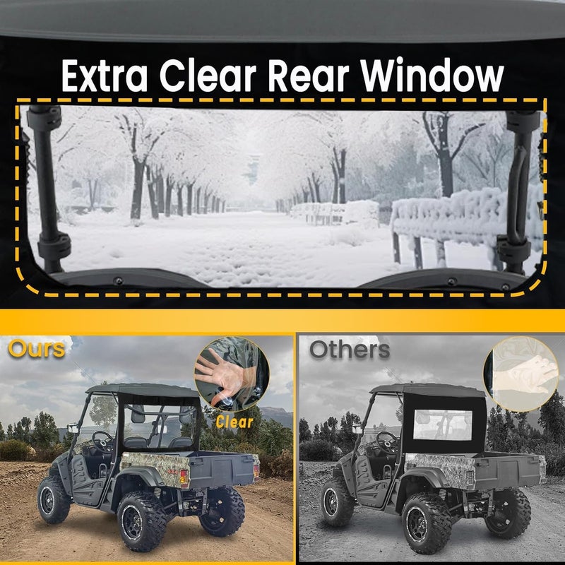 Chikia Hisun Massimo UTV 500 700 Soft Rear Windshield,Back Window with Zipper -open/close Replacement For Axis 500 700 Hisun UTV 500 700,Massimo 500 700,Colemanoutfitter 500 700 All Weather - Image 5